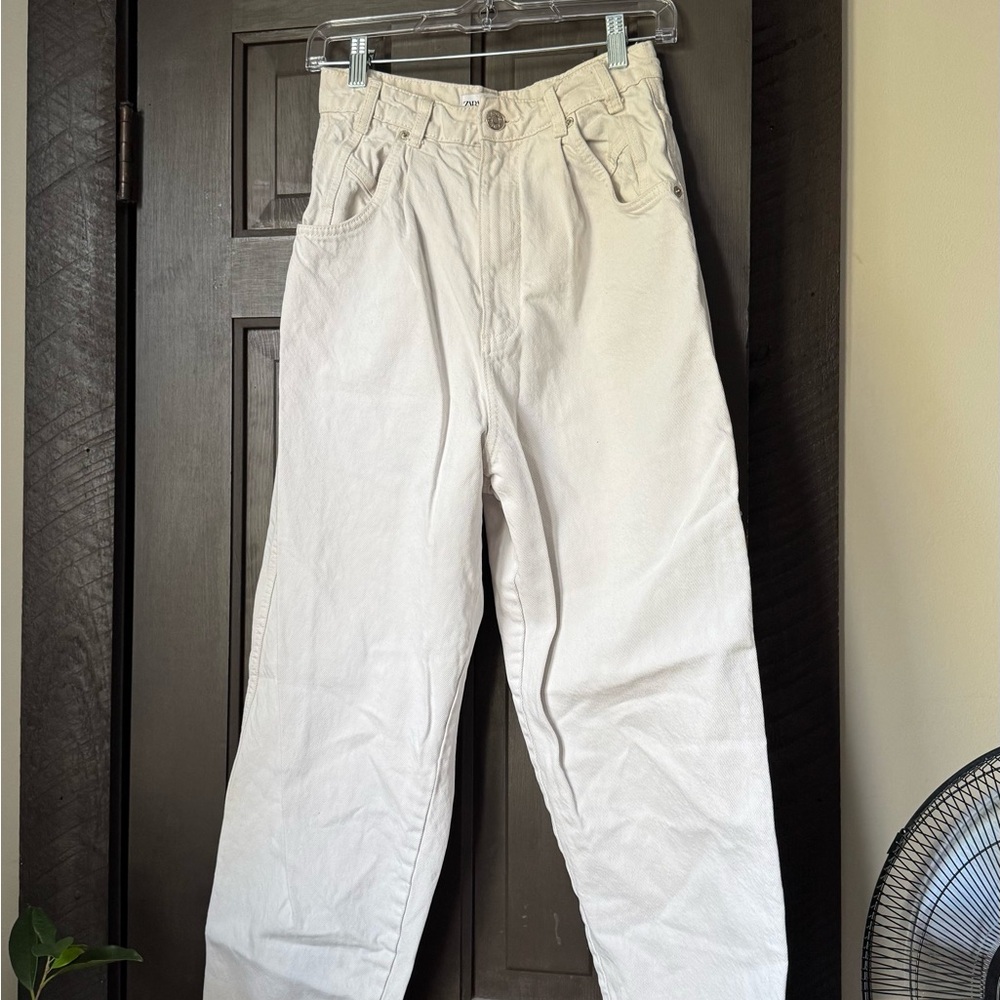 Zara High Rise Women Jeans - Cream